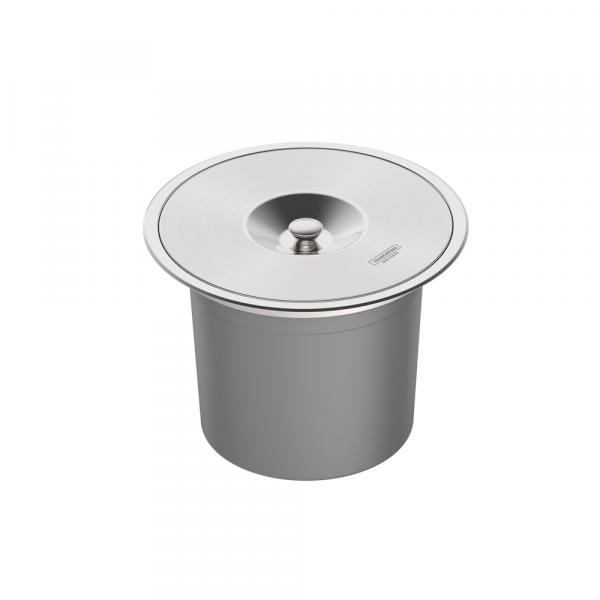 Lixeira de Embutir Tramontina Clean Round em Aço Inox com Balde Plástico 8 L